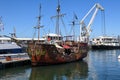 Touristic pirate boat on the waterfront of Cape Town on South Africa