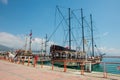 Touristic promenade in Alanya harbour district