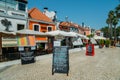 Touristic restaurants with menus written in both Portuguese and English in the historic center of Cascais