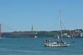 Sailboat on the Tajo river in Lisbon - Portugal