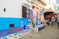 Touristic shop with souvenirs in the medina of Asilah, Morocco