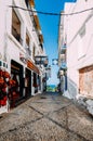 Touristic shops in the historical centre of Peniscola, Castellon, Spain, a famous medieval hilltop town, which is also a Royalty Free Stock Photo