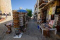 Touristic shops in the historical centre of Peniscola, Castellon, Spain, a famous medieval hilltop town, which is also a Royalty Free Stock Photo