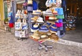 Touristic shops with souvenirs at Hydra island Greece