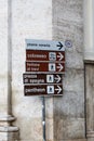 Touristic street signs in Rome Royalty Free Stock Photo