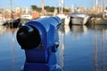 Touristic Telescope at the Barcelona Port Royalty Free Stock Photo