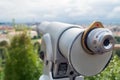 Touristic telescope look at the city with view of Prague