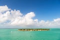 Touristic yachts floating near green island at Key West, Florida Royalty Free Stock Photo