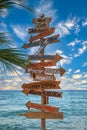 Touristical and ornamental signs, Hersonissos, Crete, Greece Royalty Free Stock Photo