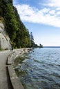 Touristis on stanley park seawall on a sunny summer day Royalty Free Stock Photo