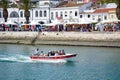 Tour boat on the river, Lagos, Portugal. Royalty Free Stock Photo