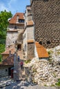 Tourists admire the Bran Castle also know as Dracula Castle near Brasov, Romania. Royalty Free Stock Photo