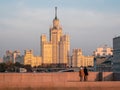 Tourists admire the evening views of Moscow