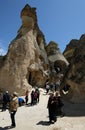 Tourists admire fairy chimneys at Pasabagi.