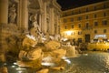 Tourists admire the fountain night