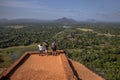 Tourists admire the view from the summit of Sigiriya Rock Fortress in central Sri Lanka.