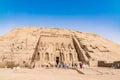 Tourists admiring the great Abu Simbel temple, Egypt