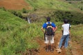 Tourists admiring landscape