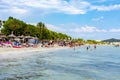 Tourists on Alcudia beach, Mallorca, Spain