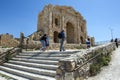 Tourists at the ancient site of Jarash in Jordan.