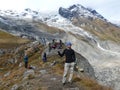 Tourists at Annapurna Base Camp Royalty Free Stock Photo