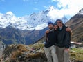 Tourists at Annapurna Base Camp Royalty Free Stock Photo