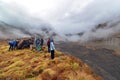 Tourists in the Annapurna Base Camp, Nepal Royalty Free Stock Photo