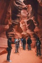 Tourists in Antelope Canyon Royalty Free Stock Photo