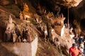 Tourists appreciating myriad Buddha statues