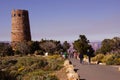 Tourists approach the Watchtower