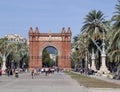 Tourists at the Arc de Triomf, Barcelona