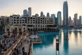 Tourists around Downtown Dubai | Massive crowds of people around Burj Khalifa | Dubai Mall | Souk Al Bahar | Luxury travel Royalty Free Stock Photo