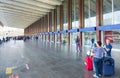 Tourists arriving at Rome Termini - the central train station in the city