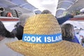 Tourists arriving to Rarotonga Cook Islands by plane