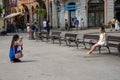 Tourists from Asia are taking photos of Novi Sad