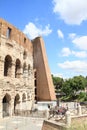 Tourists by back entry to Colosseum