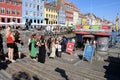 Tourists are back to Denmark and view of Nyhavn canal