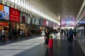 Tourists with bags walking in the Roma Termini station at Rome, Italy Royalty Free Stock Photo