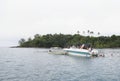 Tourists bathing in the sea from a boat in the Gulf of Thailand