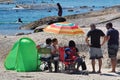 Tourists on the beach