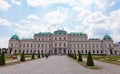 Tourists in the Belvedere palace, Vienna