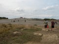 Tourists at Berca Mud Volcanoes, Romania