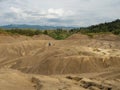 Tourists at Berca Mud Volcanoes, Romania