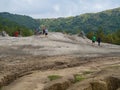 Tourists at Berca Mud Volcanoes, Romania