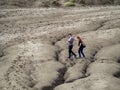 Tourists at Berca Mud Volcanoes, Romania