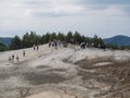 Tourists at Berca Mud Volcanoes, Romania