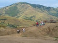 Tourists at Berca Mud Volcanoes, Romania