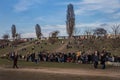 Tourists beside Berlin Wall, Berliner Mauer Royalty Free Stock Photo