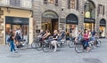Tourists on bicycle tour to Florence