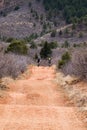 Tourists mountain biking in Colorado Red Rocks Open Space park